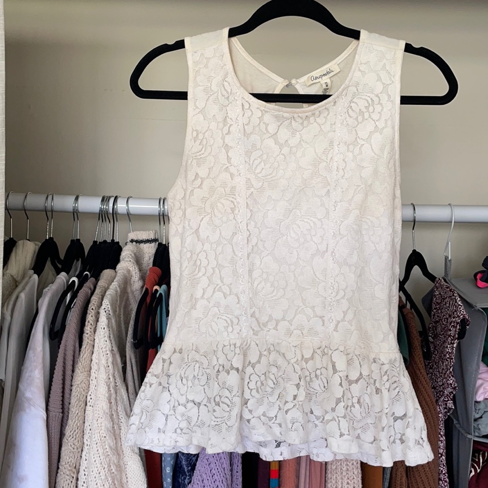 Lace peplum top
